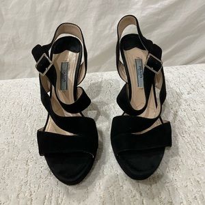 Prada suede black sandals